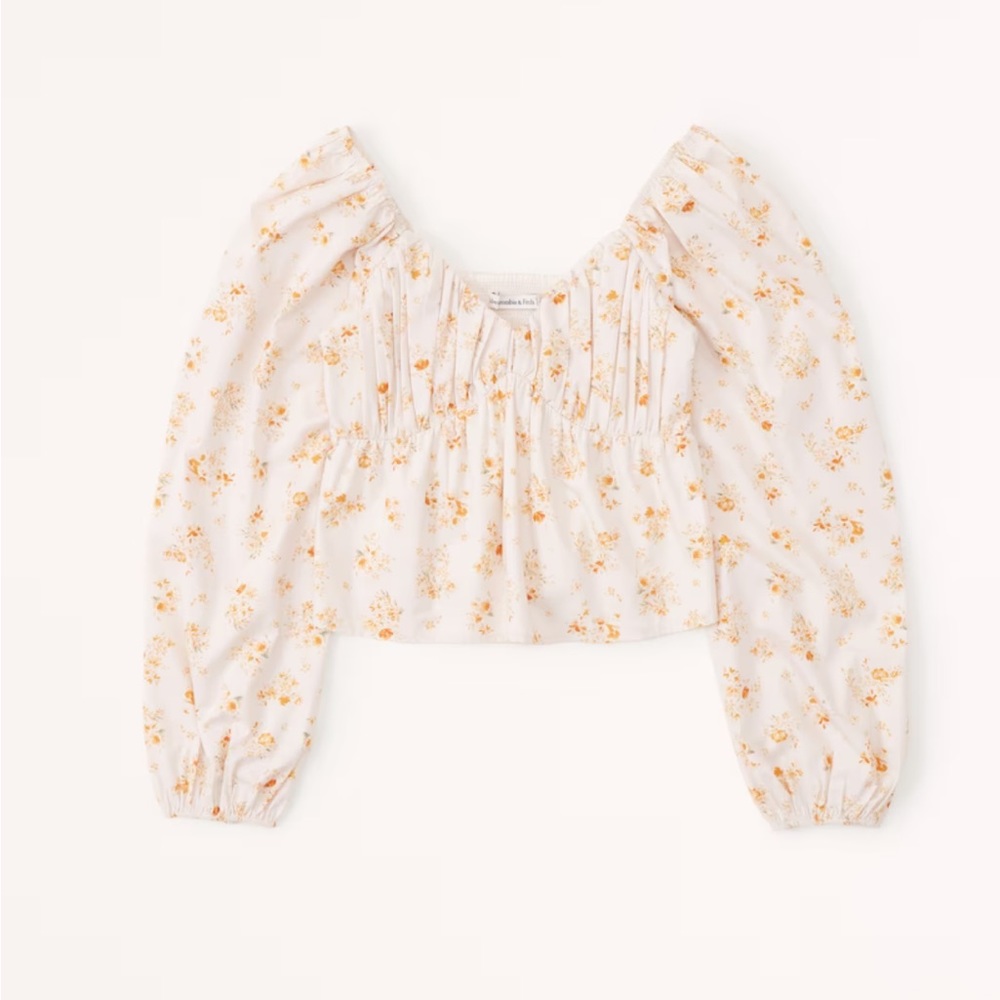 A&F Longsleeve Babydoll Poplin Tee
